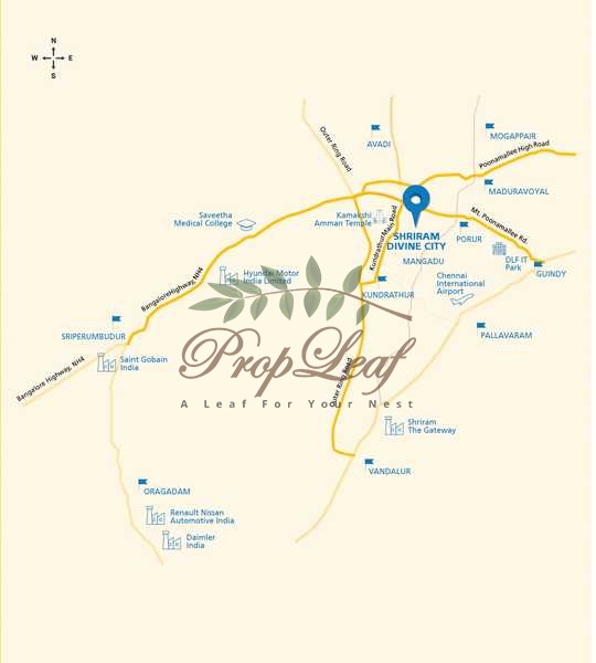 Shriram Cybercity Villa Location Map