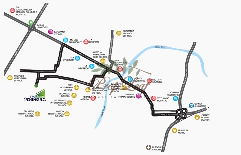 TVS Emerald Peninsula Location Map